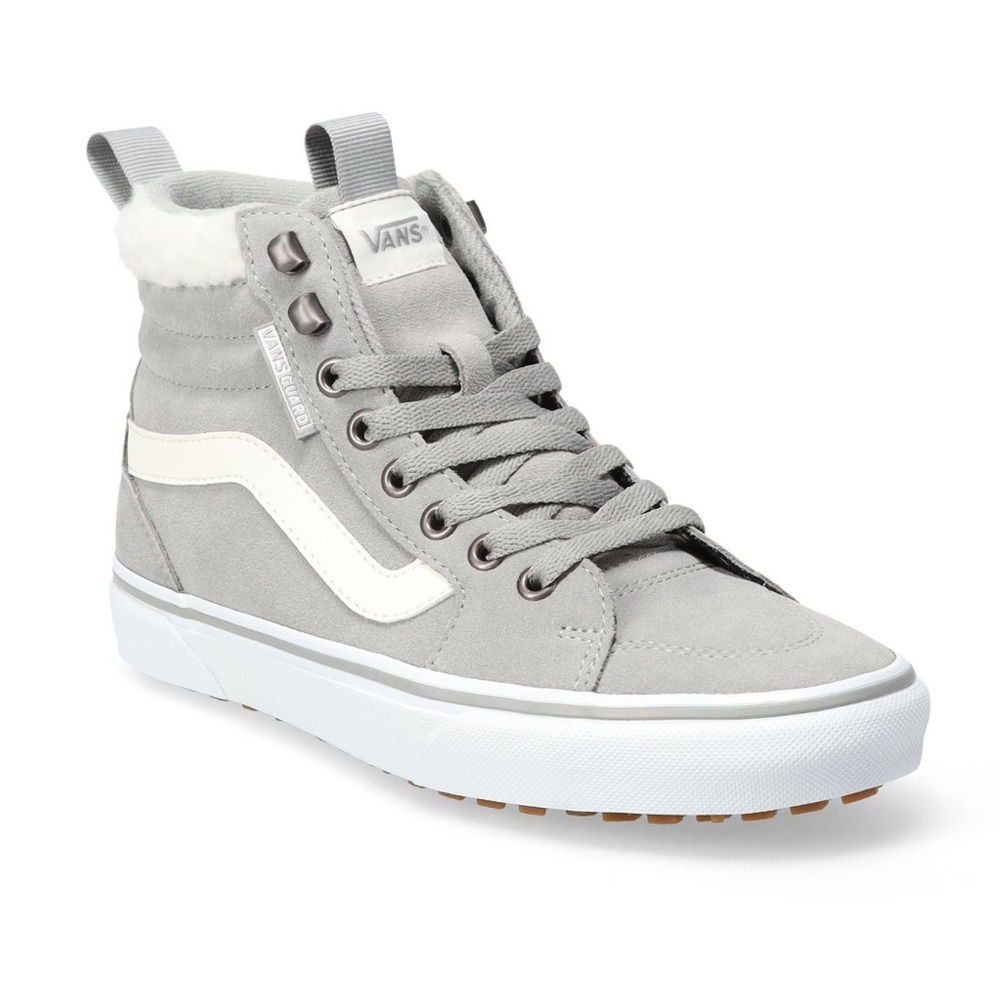 Vans Gray and White High-Top Sneakers